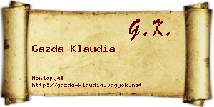 Gazda Klaudia névjegykártya